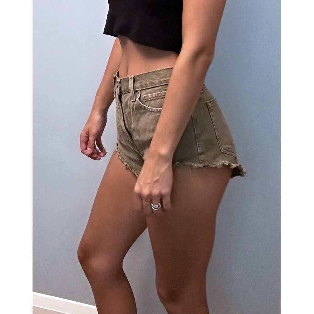 BDG Olive High-Waisted Cheeky Denim Short Size 26